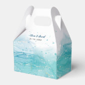 Elegant Blue Ocean Wedding Favor Box Bedankdoosjes (Voorkant Zijde)