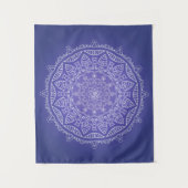 Elegant Blue Om Mandala Tapestry Wandkleed (Voorkant)