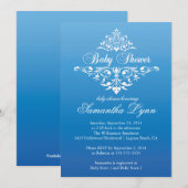 Elegant Blue Ombre Baby shower Invitation Kaart (Voorkant / Achterkant)