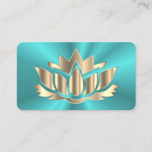 Elegant blue ombre lotus flower yoga visitekaartje (Voorkant)