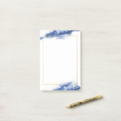 Elegant Blue Ombre Marble, gepersonaliseerd Post-it® Notes (Op bureau)