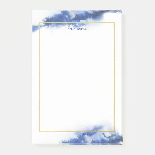 Elegant Blue Ombre Marble, gepersonaliseerd Post-it® Notes (Voorkant)