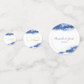 Elegant Blue Ombre Marble Gold Love Infineity Confetti (Voorkanten)