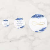 Elegant Blue Ombre Marble Gold Love Infineity Confetti (Achterkanten)