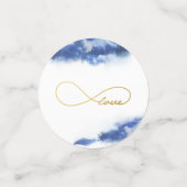 Elegant Blue Ombre Marble Gold Love Infineity Confetti (Kleine voorkant)