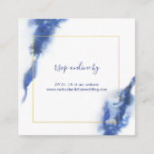 Elegant Blue Ombre Marble Wedding RSVP-kaarten Informatiekaartje (Voorkant)