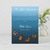 Elegant Blue Ombre Romantic Monarch Butterfly Kaart (Staand voorkant)