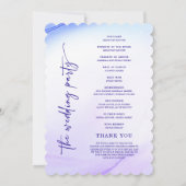 Elegant Blue Orchid Wedding Programme Kaart (Achterkant)