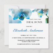 Elegant Blue Orchids Bridal Shower Uitnodiging (Voorkant)