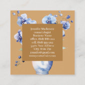 Elegant Blue Orchids Vierkante Visitekaartje (Achterkant)