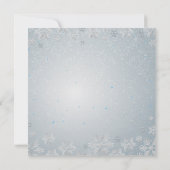 Elegant Blue Ornaments Silver Snowflakes kerst Kaart (Achterkant)