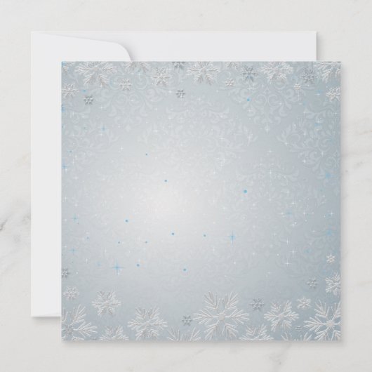 Elegant Blue Ornaments Silver Snowflakes kerst Kaart (Achterkant)