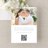 Elegant Blue Ornate Frame 2 Photo QR Code Wedding Save The Date
