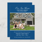 Elegant Blue Our New Home Photo Movement Aankondiging (Voorkant / Achterkant)