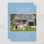 Elegant Blue Our New Home Photo Movement Aankondiging (Voorkant / Achterkant)