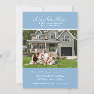 Elegant Blue Our New Home Photo Movement Aankondiging