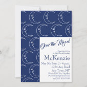 Elegant Blue over de maan Celsius Baby shower I Kaart (Voorkant)