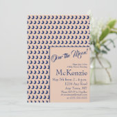 Elegant Blue over de maan Celsius Baby shower I Kaart (Staand voorkant)