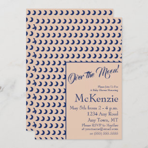 Elegant Blue over de maan Celsius Baby shower I Kaart