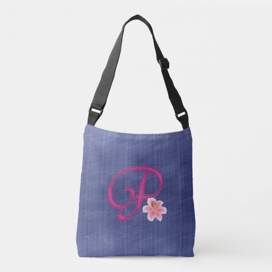 Elegant Blue P Crossbody Tas (Voorkant)
