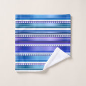 Elegant Blue Paars Abstract Striped Patroon Bad Handdoek (Wasdoekje)