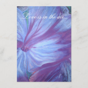 Elegant blue paars florals bruiloft kaart