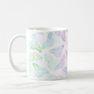 Elegant Blue Paars Glitter Butterfly Glam Design Koffiemok