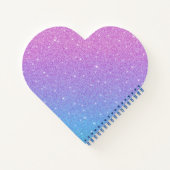 Elegant blue paars ombre Glitter Sketchbook Notitieboek (Achterkant)