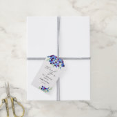 Elegant Blue Paars Orchids Weddenschap Bedankt Cadeaulabel (Met Touw)