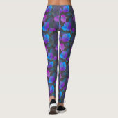 Elegant Blue Paars Pink Flowers Leggings (Achterkant)