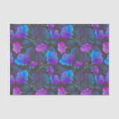 Elegant Blue Paars Pink Flowers Tissuepapier (Voorkant)