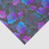 Elegant Blue Paars Pink Flowers Tissuepapier (Detail)