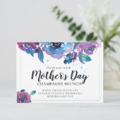 Elegant Blue Paars Twilight Floral Moederdag Kaart (Staand voorkant)