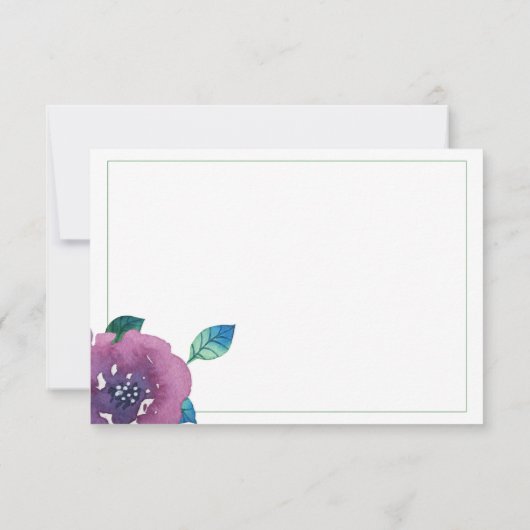 Elegant Blue Paars Twilight Floral Moederdag Kaart (Achterkant)