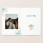 Elegant Blue Pansy Flower Wedding Folie Kaarten (Binnen)