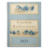 Elegant Blue Pansy Watercolour Notebook — Garden  Notitieboek (Voorkant)