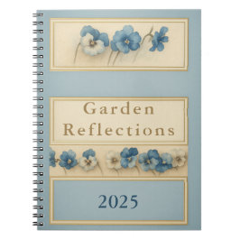 Elegant Blue Pansy Watercolour Notebook — Garden  Notitieboek
