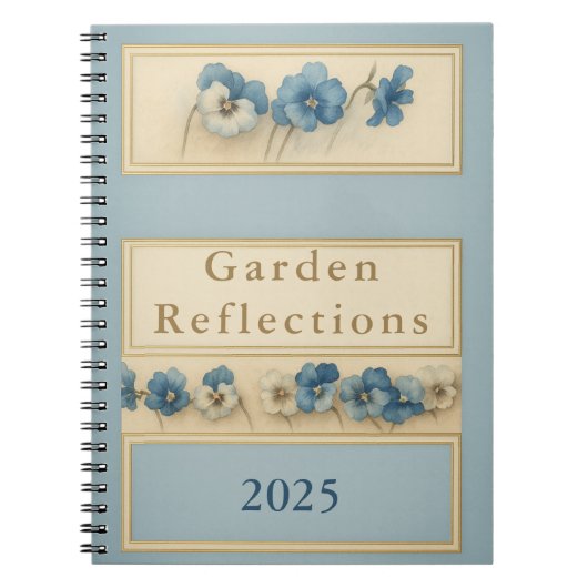 Elegant Blue Pansy Watercolour Notebook — Garden  Notitieboek (Voorkant)
