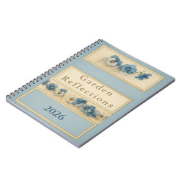 Elegant Blue Pansy Watercolour Notebook — Garden  Notitieboek