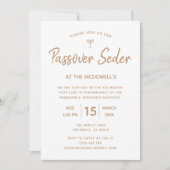 Elegant Blue Passover Seder Invitation Kaart (Voorkant)
