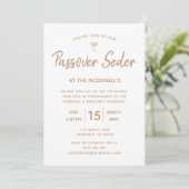 Elegant Blue Passover Seder Invitation Kaart (Staand voorkant)