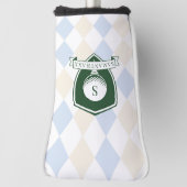 Elegant Blue Pattern Green Golfer Name Monogram Golfheadcover (Draai 90)