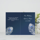 Elegant blue peace folded Wedding Programme (Staand voorkant)