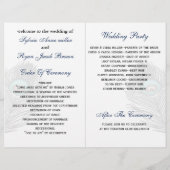 Elegant blue peace folded Wedding Programme (Achterkant)
