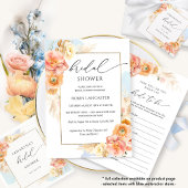 Elegant Blue Peach en Blush Vrijgezellenfeest Kaart