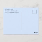 Elegant Blue Peach Floral 1st Heilige Communauteit Briefkaart (Achterkant)