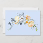 Elegant Blue Peach Floral Bevestiging Bedankkaart (Achterkant)