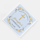 Elegant Blue Peach Floral Bevestiging Hartelijk da Servet (Hoek)