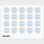 Elegant Blue Peach Floral Heilige Communie Dank je Ronde Sticker (Vel)