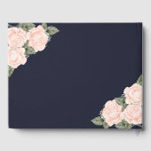 Elegant Blue Peach Floral Photo Funeral Gastenboek (Achterkant)